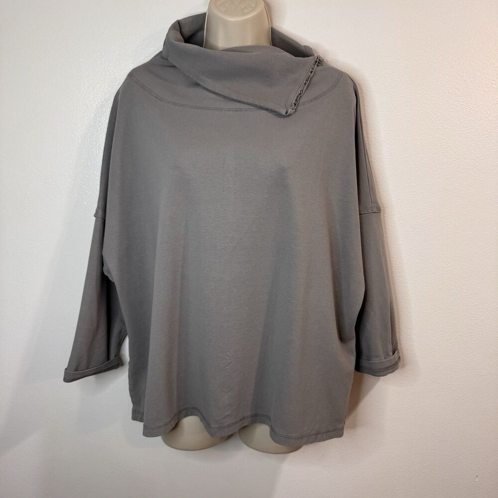 North Star Base Sweatshirt Pullover S Gray Oversized Asymmetrical Dolman USA